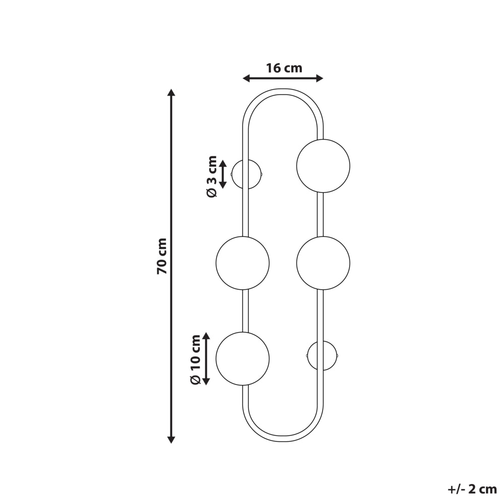 Lampada da parete con 4 luci a forma di globo e paralume in vetro base metallo nero opaco stile moderno