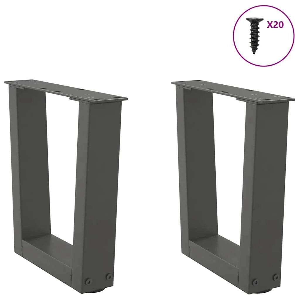 Set di 2 gambe per tavolino a V 40 x 30 x 31 cm stabilità ottimale design moderno in acciaio antracite 02_0056894