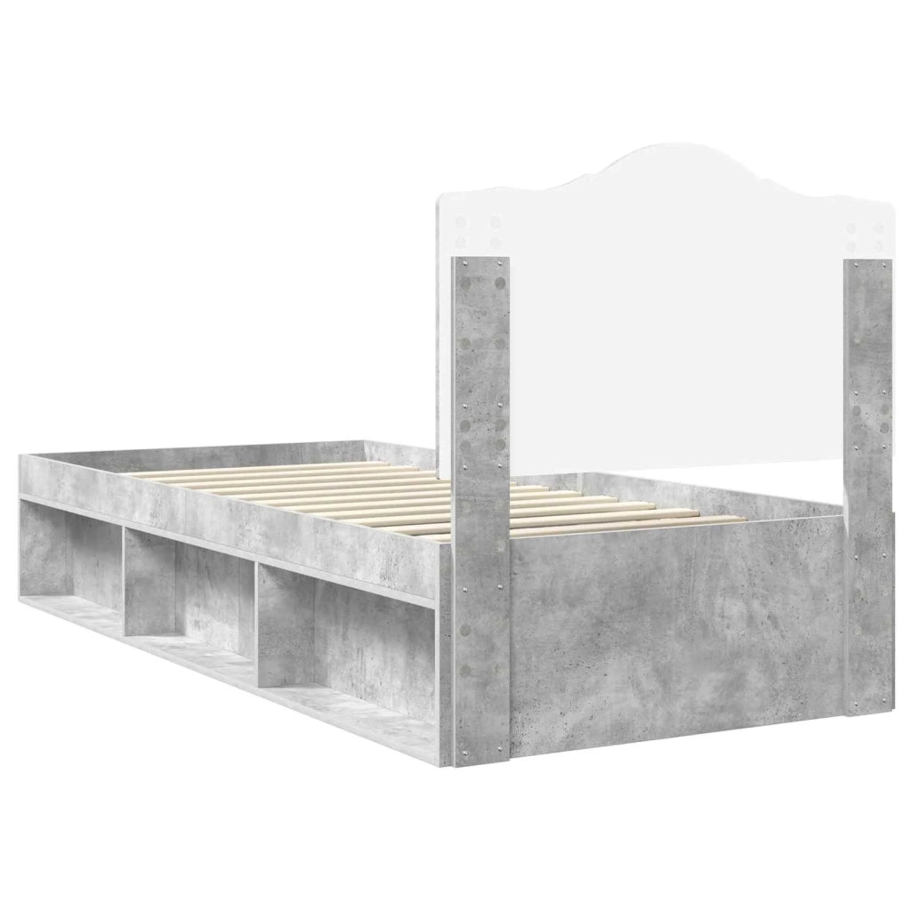 Struttura del letto Grigio Concretè 75 x 190 cm Pino massello 3413374