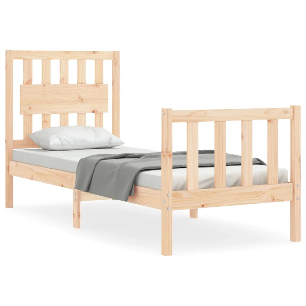 Giroletto con Testiera Small Single-Struttura Letto in Legno Massello 134535