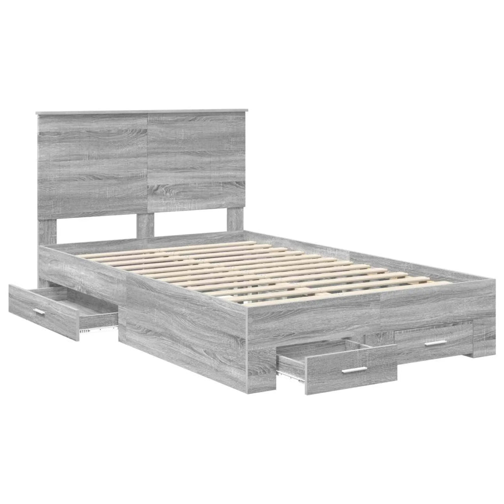 Struttura del letto con testiera Grigio Sonoma 120 x 190 cm 3411337