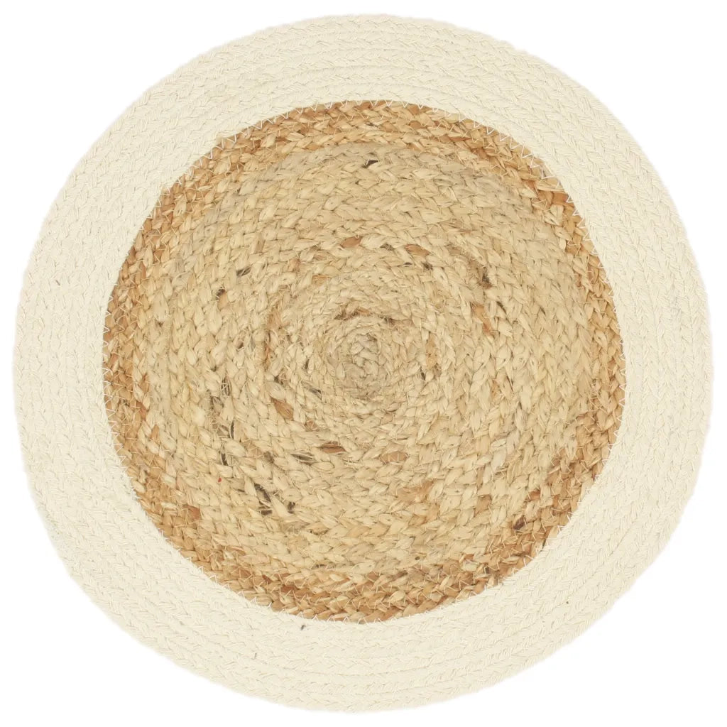 Tovagliette 6 pz Naturale Neutro 38 cm Rotonde in Juta e Cotone CFW2745572