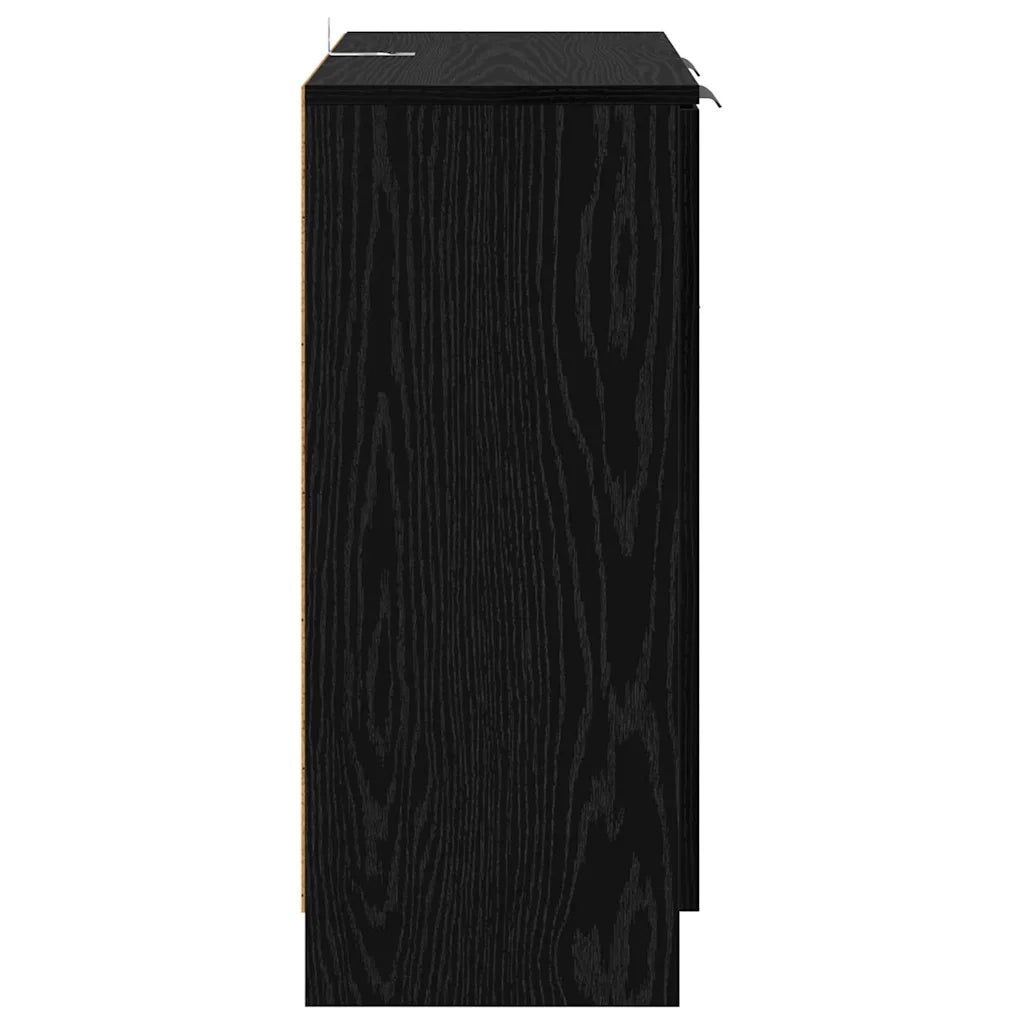 Sideboards 2 pcs Rovere Nero 60 x 30 x 70 cm Legno multistrato