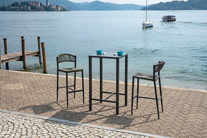 Tavolino Alto da Giardino 60x60x110 cm Iseo in Acciaio Antracite