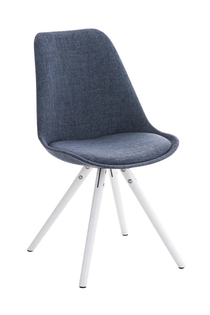 Sedia Pegleg in tessuto gambe tonde blu,bianco
