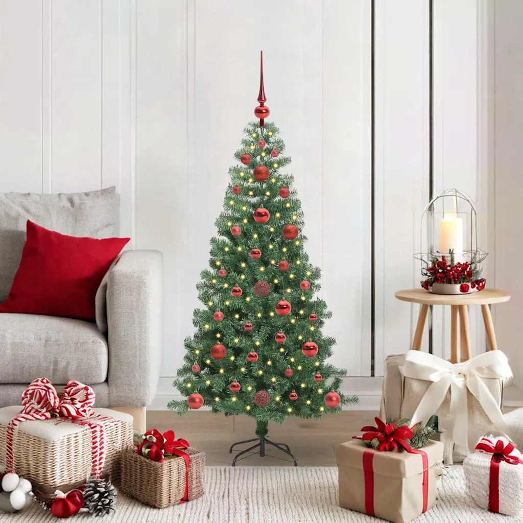Albero di Natale con 150 LED con supporto Verde 120 cm PVC 3396358
