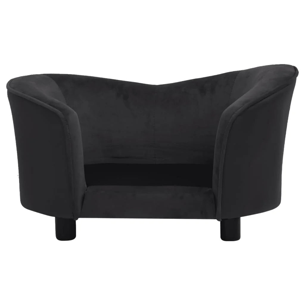 Divano per cani nero 69 cm in peluche e sintetico nero 02_0000204