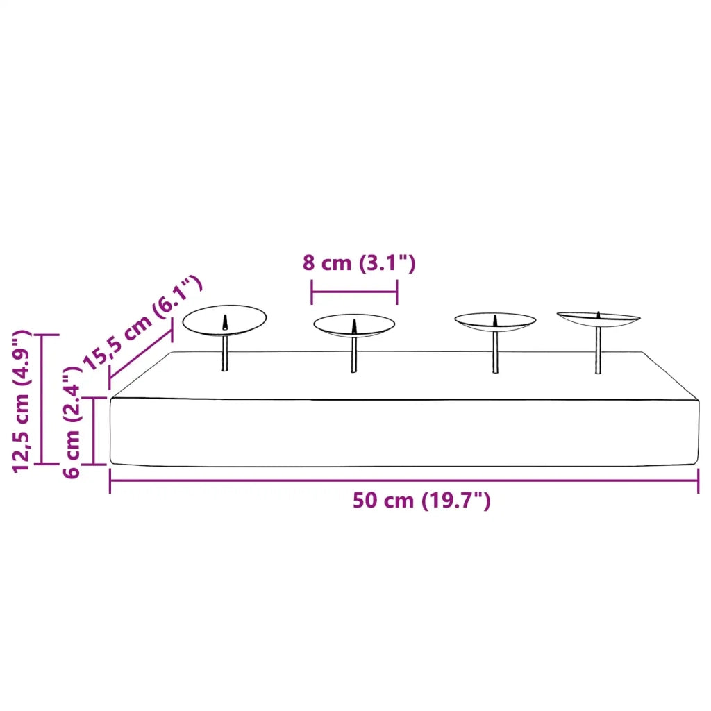 Candelabro Naturale 50 x 15 x 10 cm Legno massello di teak 42012364