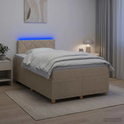 Letto box spring con materasso Crema 120 x 190 cm Tessuto 3452895