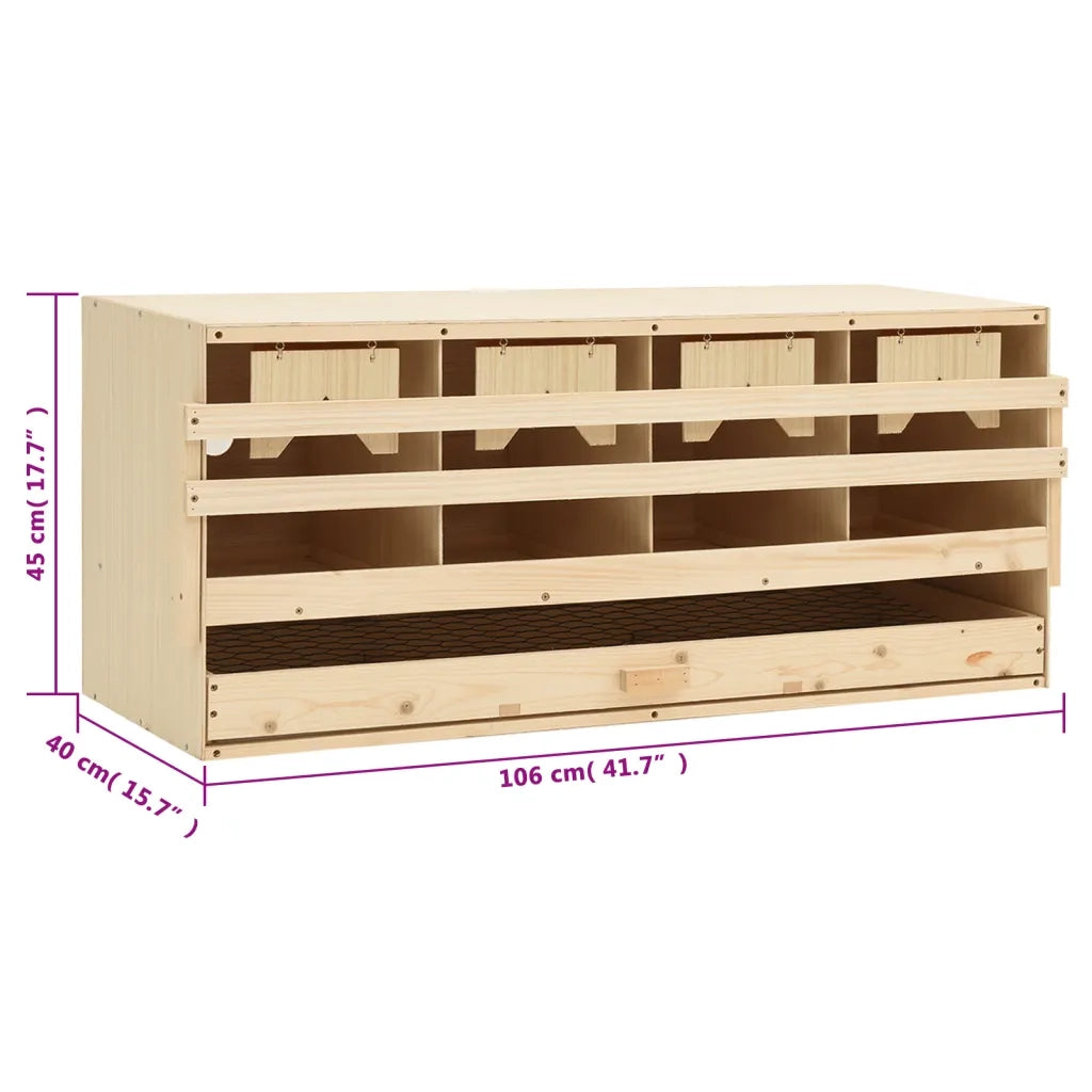 Casetta Cova per Galline 4 Scomparti 106x40x45 cm Legno di Pino 170658