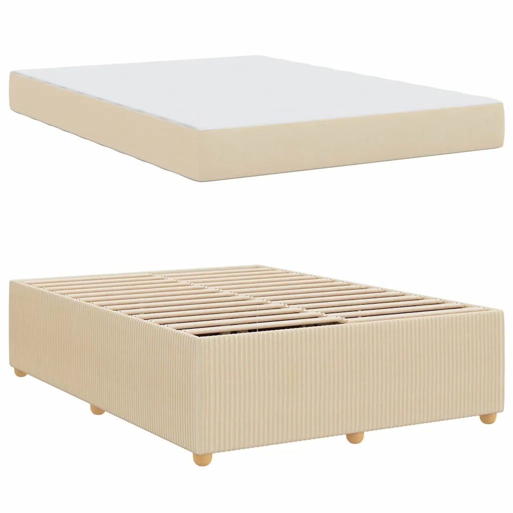 Struttura del letto con materasso Crema 140 x 200 cm Tessuto 3398397