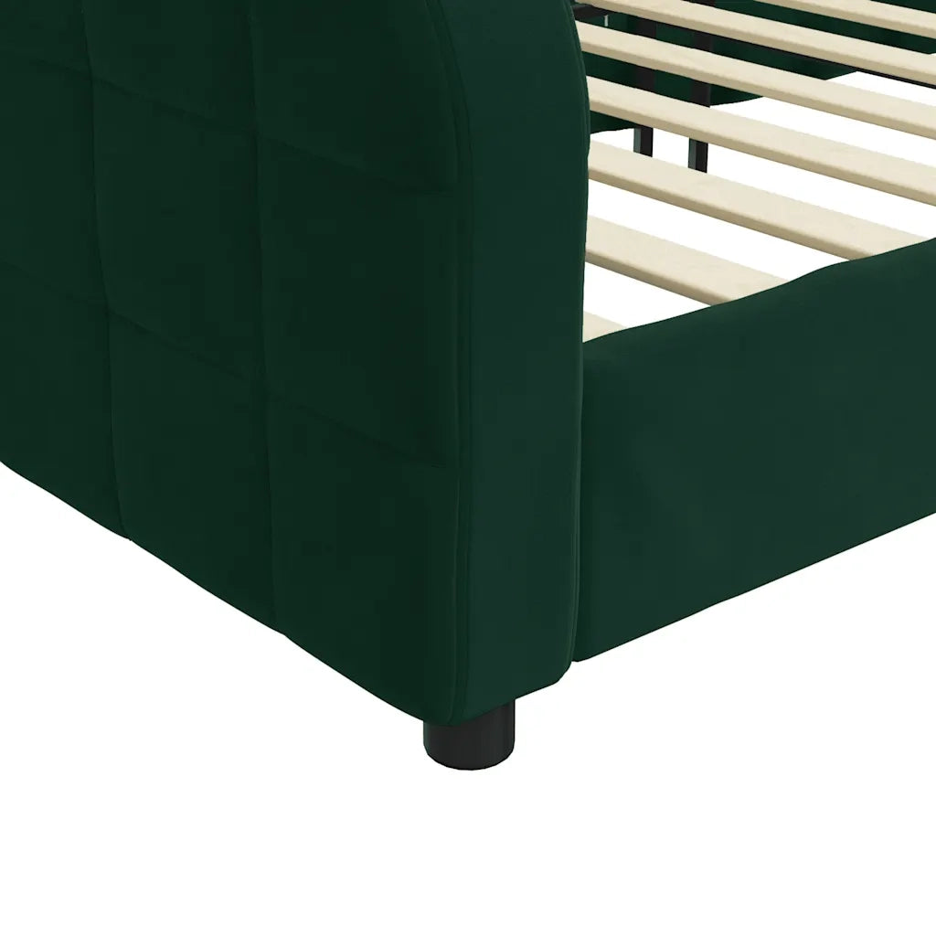 Letto singolo | Letto per adulti | Letto da Giorno Verde Scuro 100x200 cm in Velluto
