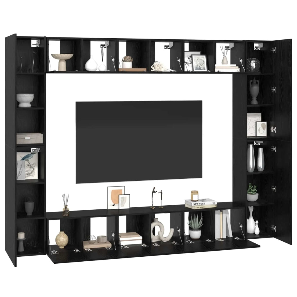 Set mobile TV 10 pcs Rovere Nero 30,5 x 30 x 90 cm