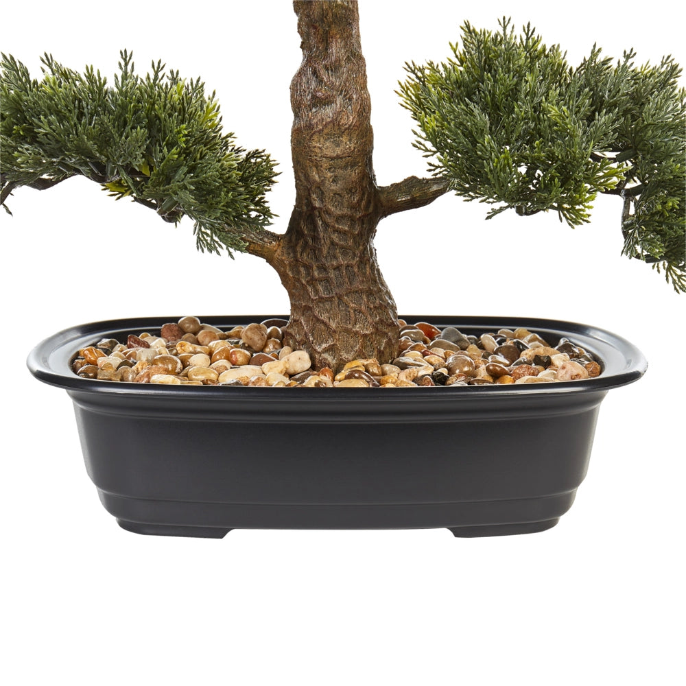 Pianta artificiale in vaso materiale sintetico bonsai albero bonsai accessorio decorativo verde e nero 44 cm