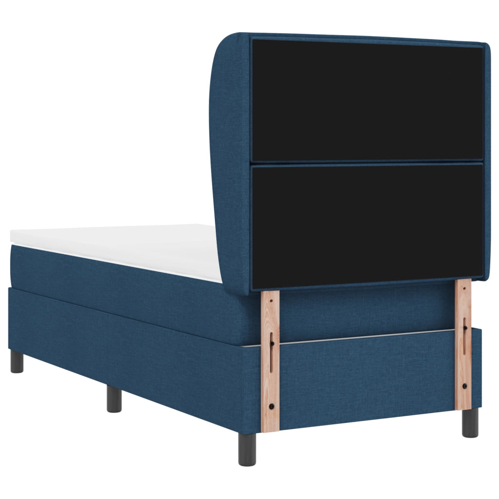 Letto Box Spring con Materasso Blu 80x200 cm Tessuto