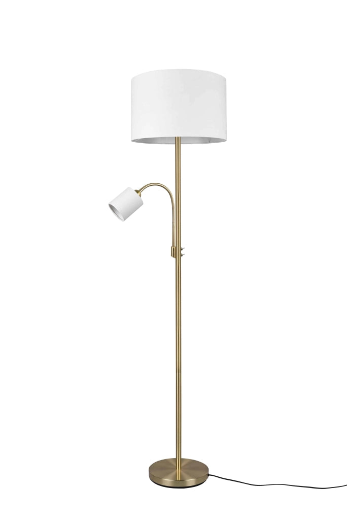 Piantana con lampada da lettura, metallo, ottone satinato, H 170 cm, Hotel
