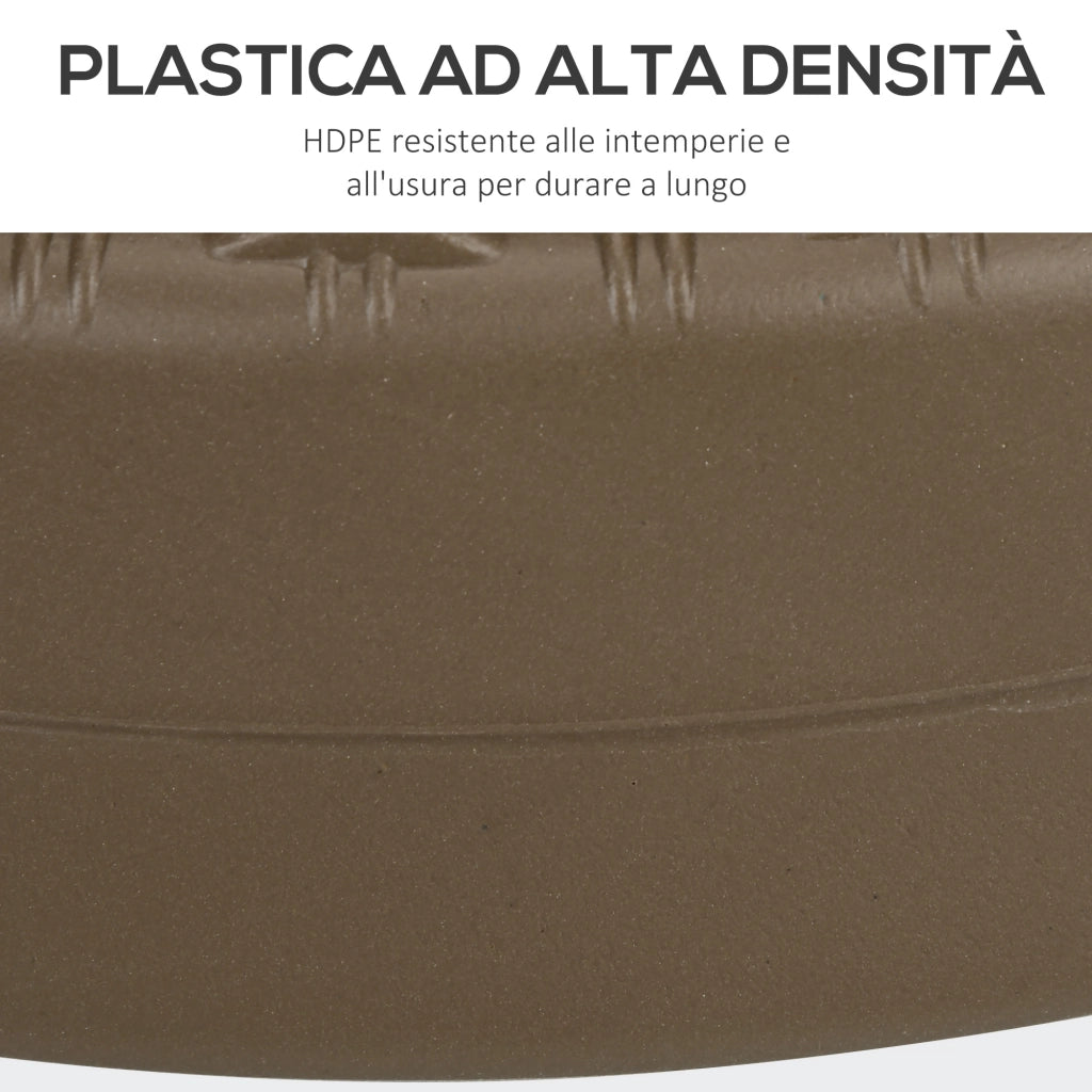 Base per Ombrellone con 2 Manopole Incorporate, in HDPE e Acciaio, ?51x36 cm, Marrone e Nero
