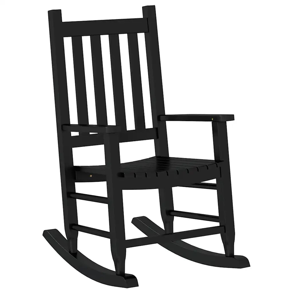 Sedia a Dondolo per Bambini nera in Legno Massello di Pioppo CFW7252229
