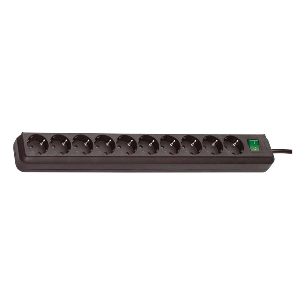 Presa multipla con 10 prese Eco-Line di tipo F da 3 m Nero Brennenstuhl