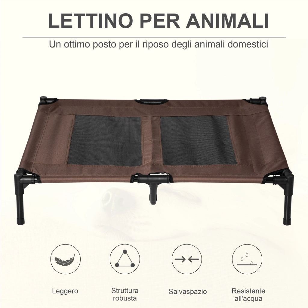 Brandina per Cani in Metallo e Tessuto Oxford ¨C zephmum ¨C Marrone e Nero 92x76x18 cm
