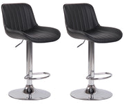 Set di 2 sgabelli da bar Lentini in similpelle nero,cromo