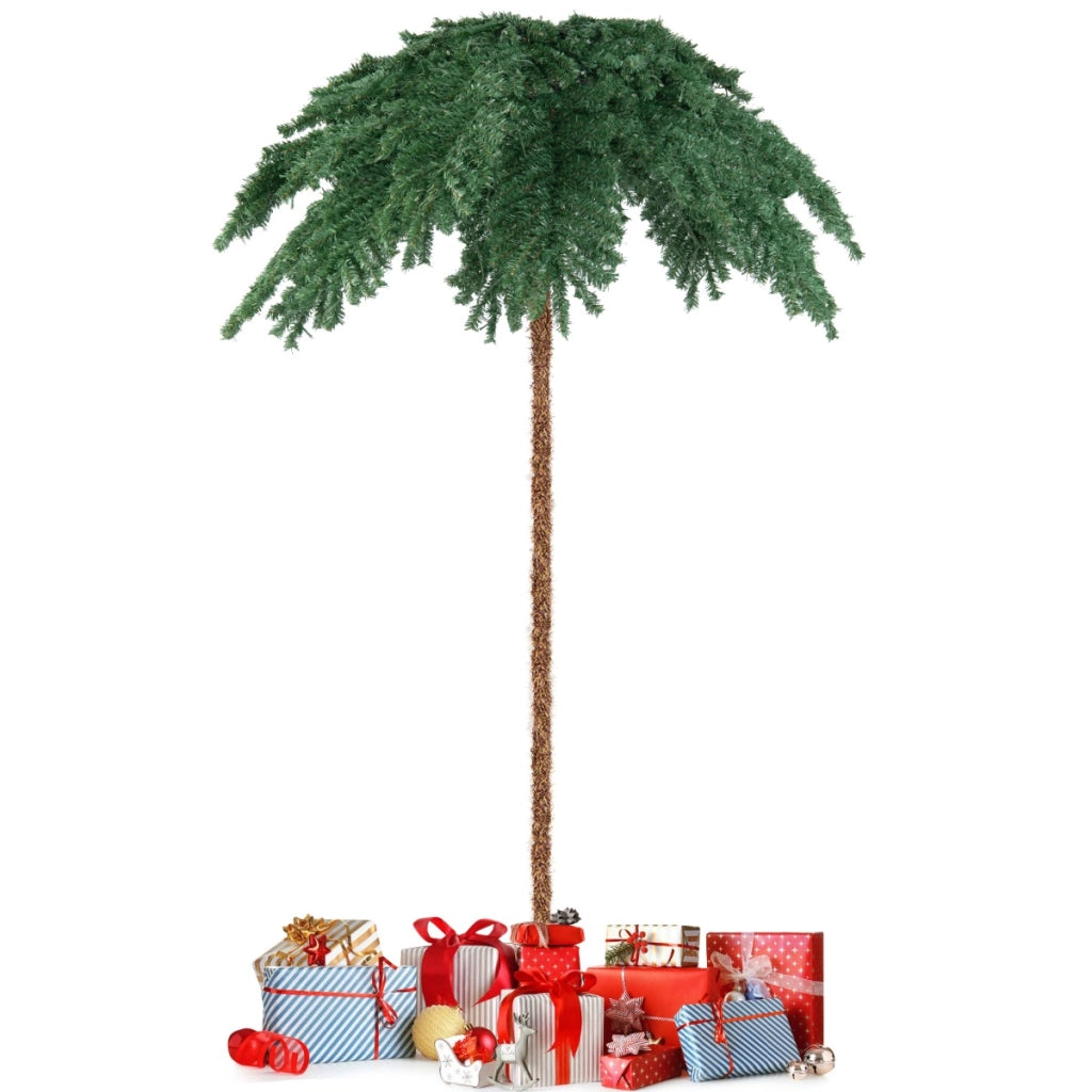 Palma di Natale pre-illuminata con 250 luci LED 813 punte di ramo, Albero artificiale con struttura a cerniera-Alberi di Natale