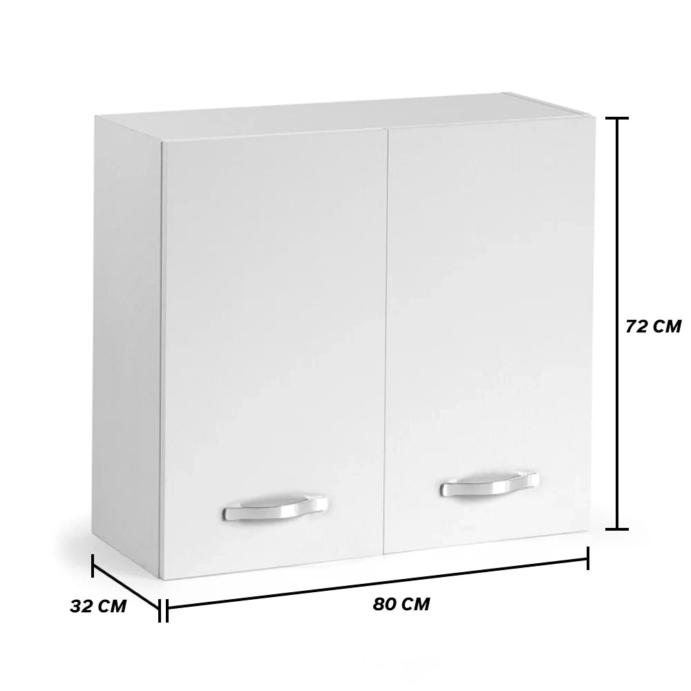 Pensile colapiatti per cucina componibile da 80 cm con due ante, realizzata in legno 100% MADE IN ITALY colore Bianco Frassino