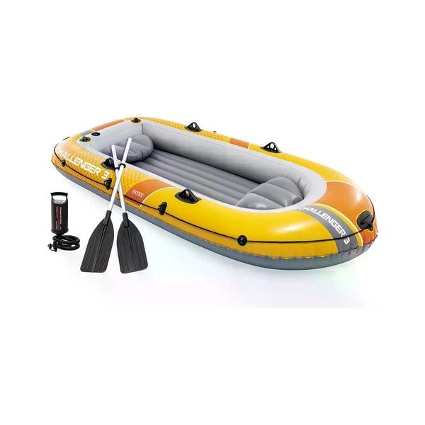 Canotto gonfiabile intex 66313 challenger 2 set con remi e pompa giall