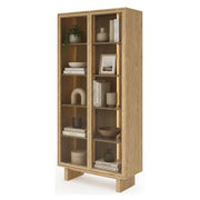 Mobile Espositore Hasa, Vetrina 4 Ripiani, 94x38x195h cm Marrone Rovere
