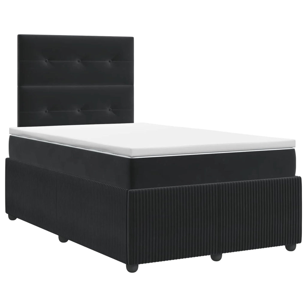 Letto box spring con materasso Nero 120 x 190 cm Velluto 3454567