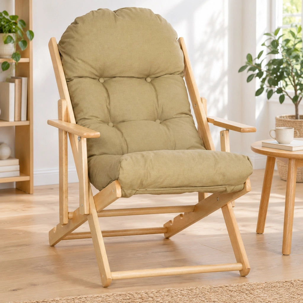 Poltrona relax pieghevole - con schienale regolabile in 3 posizioni - marrone 71 × 89 × 96 cm