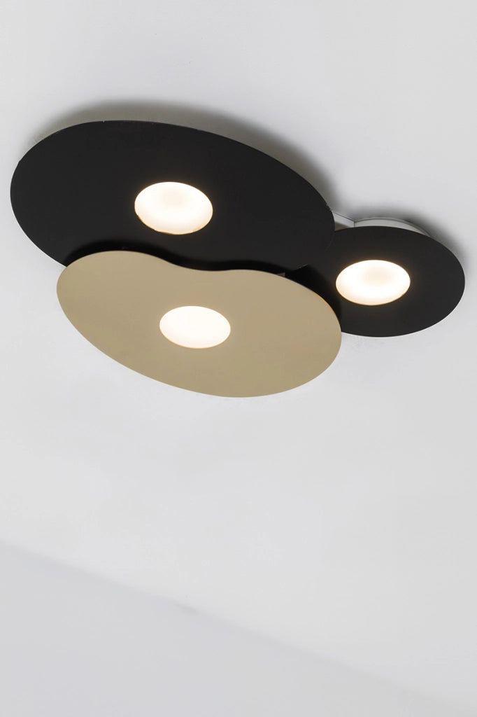 KAHLO Plafoniera Large Oro Satinato 8W GX53 IP20 - Lampada da parete o soffitto in alluminio con fissaggio magnetico e design ultra sottile - Rossini