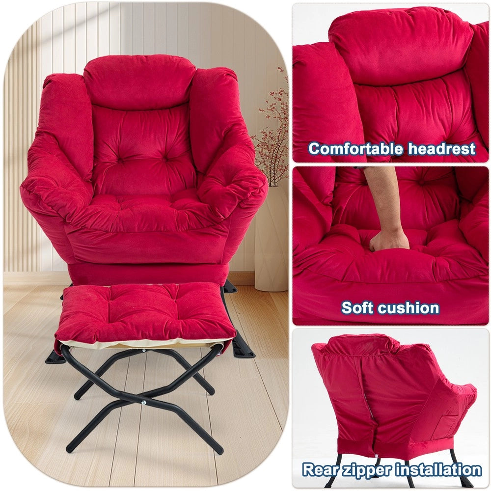 Poltrona Relax con Poggiapiedi Pieghevole e Tasca Laterale ¨C MINIMAL ¨C Tessuto, Stile Moderno