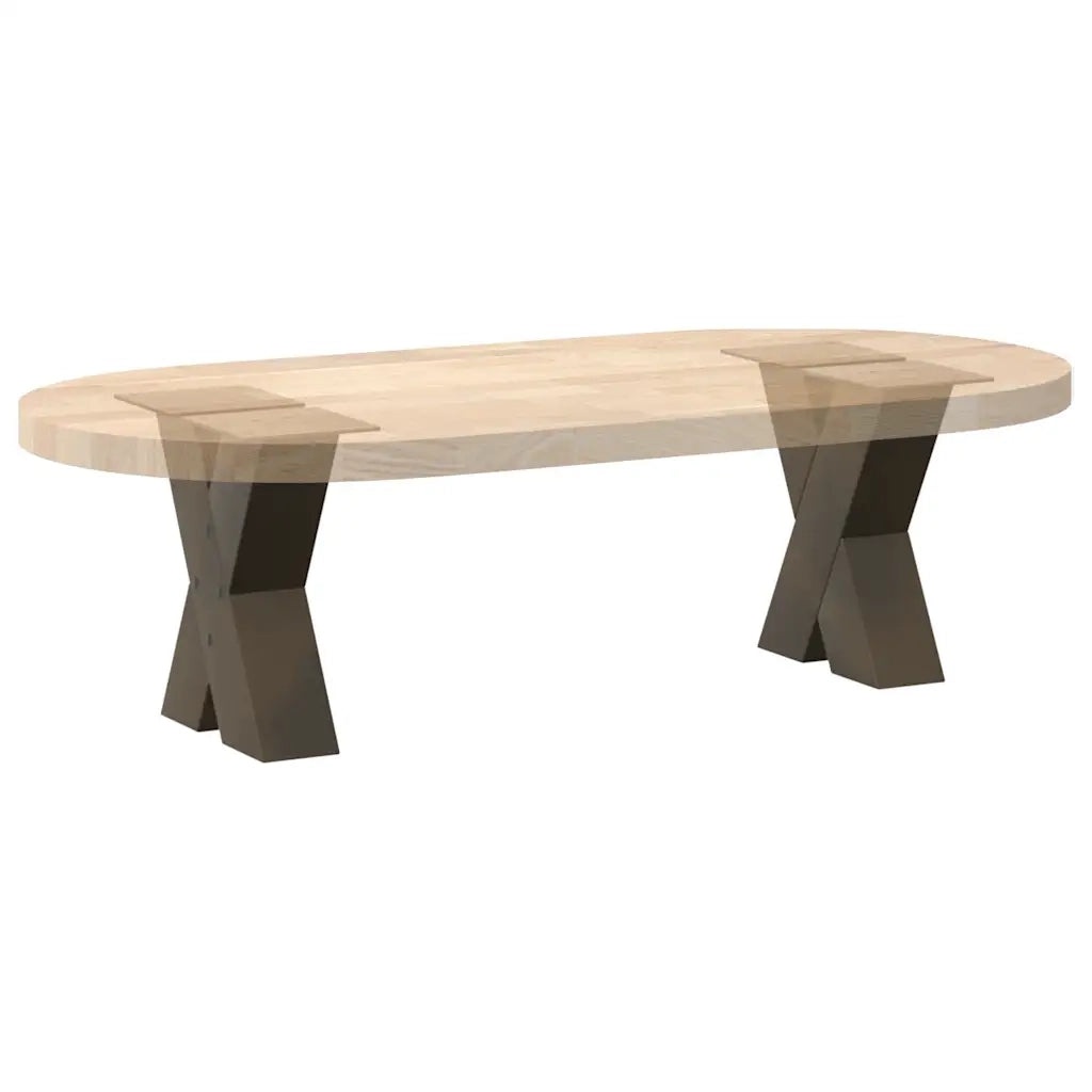 Gambe per Tavolino da Caff¨¨ a Forma di X 2 pz | Piede del tavolo Acciaio Naturale 30x(30-31) cm Acciaio