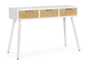 Consolle Charley bianca con 3 cassetti - dimensioni 110X40X78H