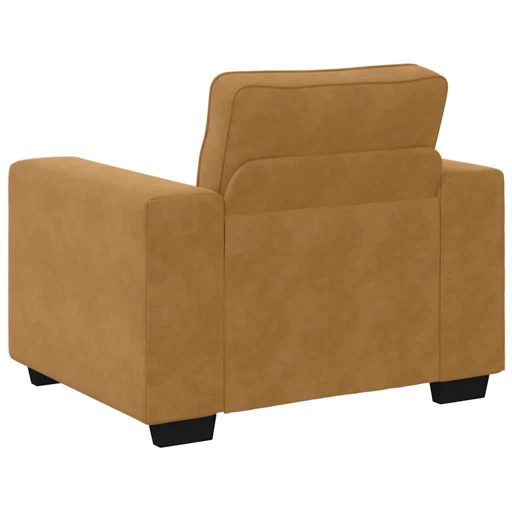 Divano Sedia Marrone 100x77x82 cm Velluto 4105254