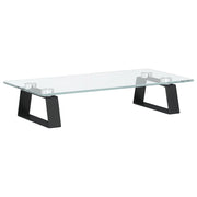 Supporto per monitor mobile da scrivania 40 x 20 x 8 cm vetro temperato e metallo nero 02_0044860