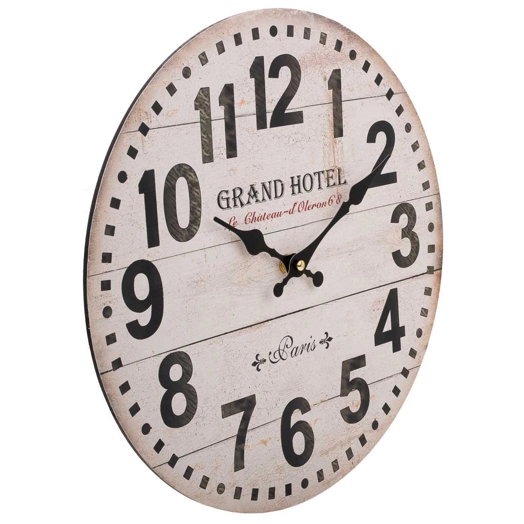 Orologio da parete in legno bianco D34x2h cm