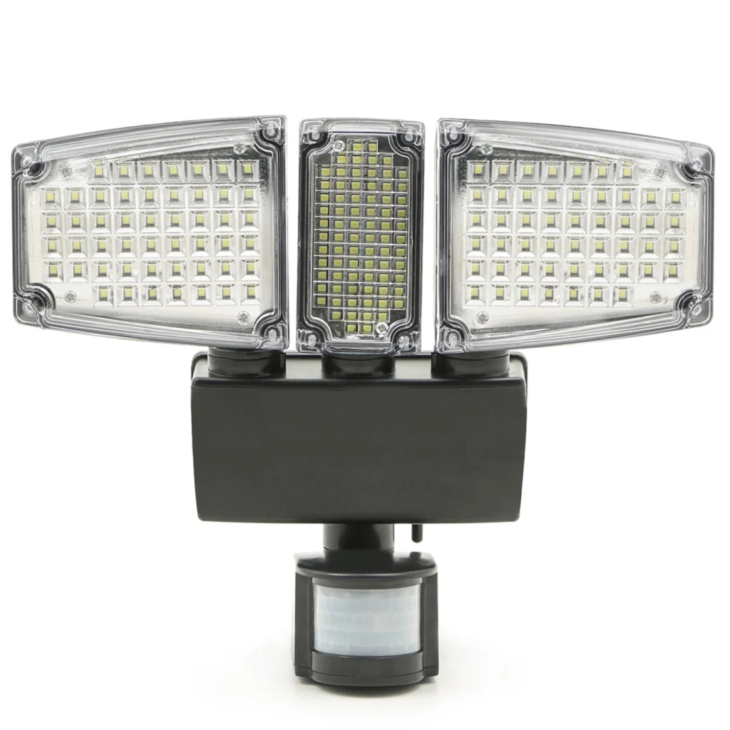 IDMarket - Proiettore solare 3 teste 178 LED rilevatore di movimento