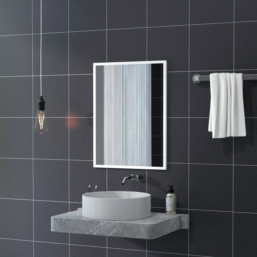 Specchio da parete rettangolare ¨C Xylo ¨C 60x80 cm bianco MDF per bagno