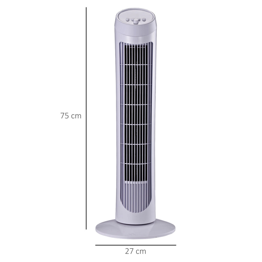 Ventilatore a Torre Oscillante ¨C zephmum ¨C 27x27x75 cm Bianco