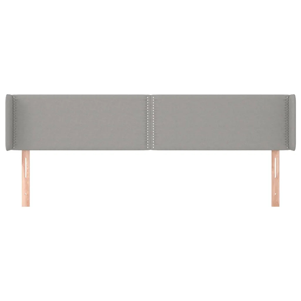 Testiera | Testata ad Orecchio Grigio Chiaro 203x16x78/88 cm in Tessuto