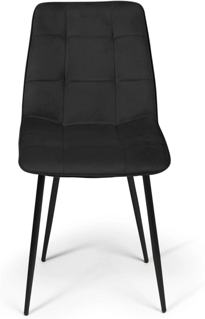 Set di 4 sedie da pranzo MILA in velluto nero