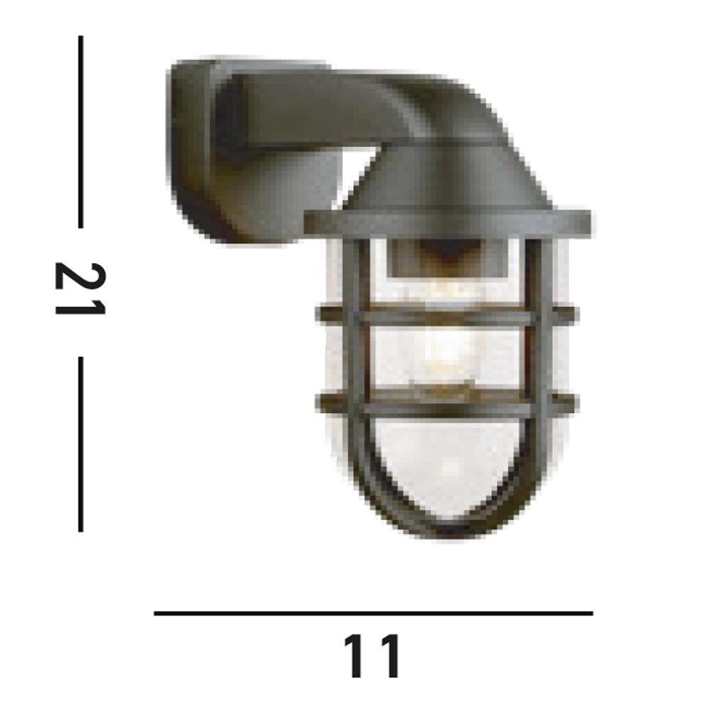 Applique Contemporanea Mare Policarbonato Nero Trasparente 1 Luce E27