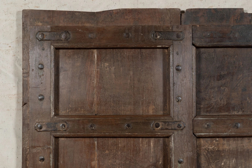 Biscottini Porta portone in legno massello e ferro da interno o da esterno vecchia e antica medievale scorrevole