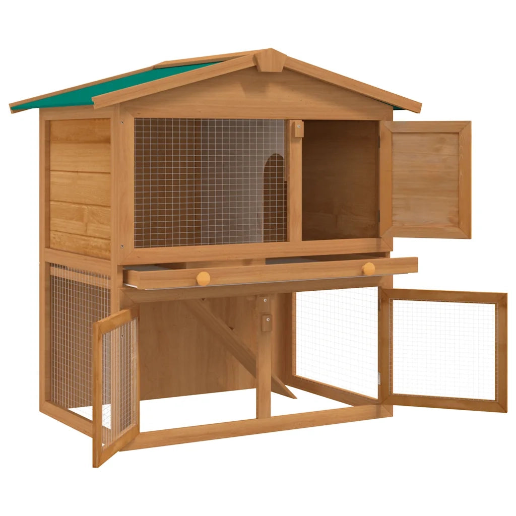 Conigliera all'Aperto Gabbia Piccoli Animali 3 Porte Legno 170160