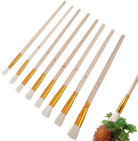 Kit di pennelli per bestiuglio ortofrutticolo 8 pezzi Pennello per bestiuglio rondo Pennello per diffusione polline Strumento per bestiuglio per ortofrutticolo per giardino esterno
