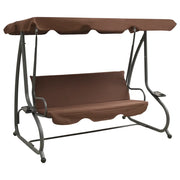 Panchina a Dondolo da Giardino con Baldacchino Caffè cod mxl 41608
