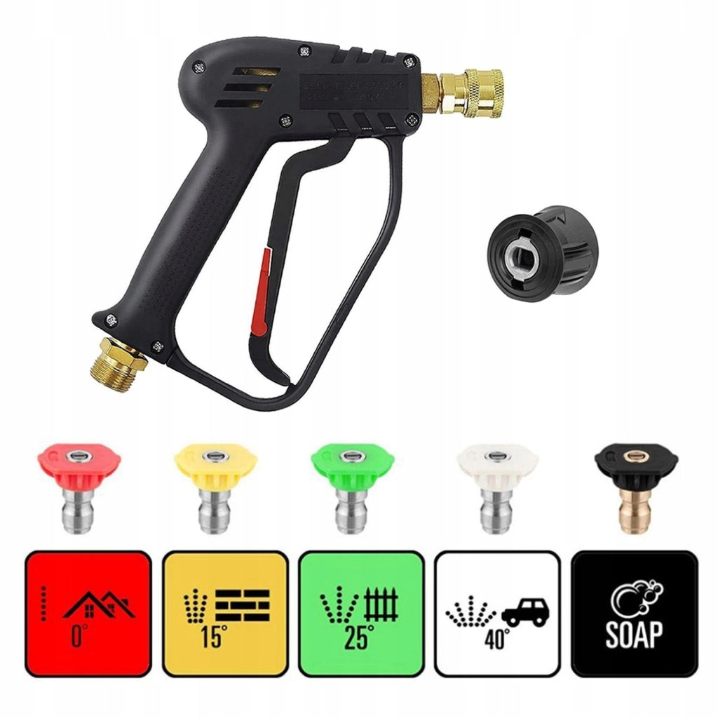 Pistola Alta Pressione con 5 Ugelli + Tubo 10m Click/Click – Compatibile con Idropulitrice Kärcher K2–K7 | Fino a 160