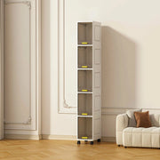 Trade Shop - Mobiletto A 5 Livelli Contenitore Portaoggetti Organizer A Colonna Stretto Con Ruote -